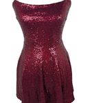 Windsor  Ruby Red Sequin Burgundy Mini Party Dress Large Photo 13