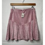 Free People NEW Camden Pink Velvet Ribbed Mini Skirt Size Small Photo 0