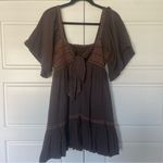 Free People NWT Easy To Love Bubble Mini Dress size medium color expresso beans Photo 7