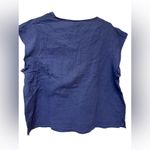 Three Dots  Double Gauze Top Cap Sleeve V-Neck Periwinkle NWT Photo 1