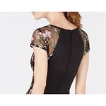 BCX  Black Floral Bodycon Sheer Cap Sleeve Sheath Cocktail Party Dress Size 3 Photo 10
