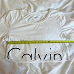 Calvin Klein Jeans White Cropped Short Sleeve T-Shirt With Logo Size Small Photo 10
