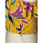 ZARA  Yellow Floral Print‎ Adjustable Strap Ruffled Bust Cropped Top Tropical M Photo 9