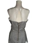 Danny & Nicole  Sleeveless Striped Ivory Dress With Lace Black Stripe Size 14P Photo 5