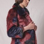 ABS Allen Schwartz Allen Schwartz Fur Jacket, Burgundy, Black, Navy Size L New w/Tag $430 Photo 4
