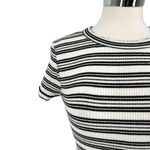 Urban Outfitters  Striped Knit Slim Short Sleeve Top Black White Size Small Photo 8