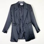 Princess Polly  Suzie Black Crepe Satin Double Breasted Blazer Jacket Dress Sz 0 Photo 2