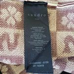 Sandro  Brown Beige Long Coatigan With Jacquard Pattern - 1 (Small) Photo 5