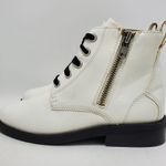 Abound White  Combat Side Zip Lace Up Boot Size 8.5 Photo 2