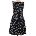 Modcloth Eva Franco Frames and Fortune Glasses Retro Pleated Dress Size 6 Photo 2