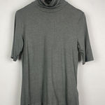 Ralph Lauren Lauren Gunmetal Gray Metallic Short Sleeve Turtleneck Shirt Size M Photo 0
