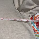 Sophie Max  size large womens color-block long sleeve semi sheer blouse tan grey Photo 2