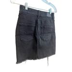 American Eagle  Curvy High Rise Mini Black Distressed Jean Skirt  Size: 0 (XS) Photo 1