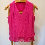 Belissimo Pink Cut out V Neck Neck Tie Top Photo 1
