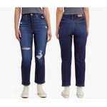 Levi's Women's Ribcage Straight Leg Ankle Jeans Denim Dark Wash Distressed 27 Photo 1