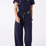 FIGS Ultra High Rise Shelby Wide Leg Scrub Pants in Navy, Size Medium Photo 0