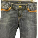 White House | Black Market Denim Brown Leather Accent Zip Ankle Blue Jeans 0 Photo 5