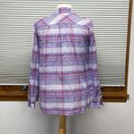 Joie  Blue Red Plaid Button Down Roll Tab Shirt Small Photo 6