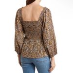 Madewell  Lucie 100% Cotton Smocked Floral Boho Balloon Sleeve Peplum Top size 14 Photo 1