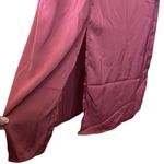 Emerson LANG MAXI Burgundy Cargo Satin Skirt Size M Photo 5