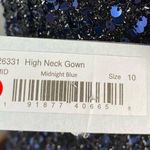 Mac Duggal Midnight Blue Cowl Back Boat Neck Sequined Evening Gown 12 $398 26331 Photo 14