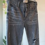 Free People Black Skinny Fringe Hem Jeans Photo 4