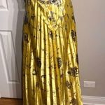 Embellished Formal Evening Prom Gown Crisscross Straps Open Back Metallic Yellow Photo 4