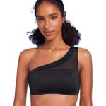 Shade & Shore  Black one shoulder mesh bikini top  Photo 0