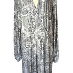 Haute Hippie Dress Women 3X Gray Snakeskin Jersey Tribe Maya V Neck Maxi Jungle Photo 0