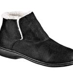 Hannah Sherpa Lined Faux Leather Ankle Booties in Black, Size 6W New w/Tag Black Photo 6