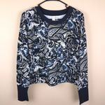 Joie  Women’s Floral Multi-Colored Banded Hem Thumbhole Cropped Sweatshirt Photo 0