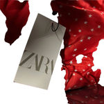 ZARA  Satin Effect Lace Up Star Bodysuit Red White Size‎ Medium Photo 9