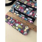 LeSportsac Gray Toot Print Triple 3 Zip Crossbody Mushroom Hearts Butterflies Photo 4