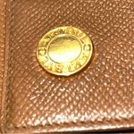 BVLGARI Bulgari Caramel Tan Unisex Textured Leather Bifold Wallet with Large Gold Snap Photo 5