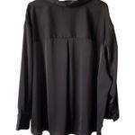 Terra & Sky NEW TERRY & SKY Wrap Front Long Sleeve Blouse Size 3X Black Business Casual Chic Photo 2