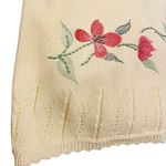 Nikki Vintage Yellow Embroidered Floral Cottagecore Grannycore Knit Sweater Top Size M Photo 5