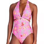 Kate Spade NWOT  Knot-Front Halter Floral One-Piece Swimsuit Photo 0