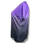 Boutique  Womens T Shirt Top Short Sleeve V Neck Pullover Purple Black Ombre 1XL Photo 3