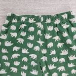 Old Navy Pajama Pants Womens M Green Polar Bear Print Cotton Drawstring Pockets Photo 8