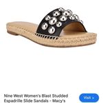 Nine West Blast 3 Studded Flat Espadrille Faux Leather Women’s Shoes Size 8.5 Photo 3