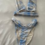 ASOS DESIGN Gathered Bikini Set in Check Print Photo 1