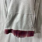 Maurice's  long sleeve hooded sweat shirt with plaid accent Medium Photo 3