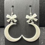 Glow in the Dark Crescent Moon Earrings 🌙✨ Celestial Halloween Jewelry White Photo 1