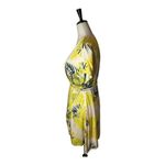 Dress Forum  Wrap Dress Womens M Yellow‎ Floral Tropical Short Sleeve Mini Photo 6