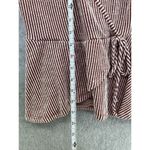 Caution to the Wind Women's faux wrap blouse Red White Striped Large Photo 2