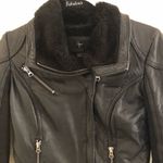 AQUA  Leather Fur‎ Moto Jacket Photo 2