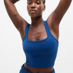 Athleta  L Transcend Square Neck Crop Sports Bra Large  A-C Maritime Photo 0