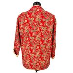 Orvis Red Paisley Quilted Cotton Jacket, Size M Photo 2