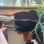 Y2K Vintage Juicy XOXO Brown Velvet Embellished Structured Zip Top Tote Bag Gold Photo 5