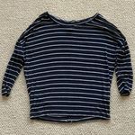 ZARA  Slouchy Boatneck Striped Blouse Top Shirt Stretch Oversized Size Small EUC Photo 0